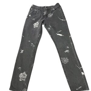 Jackson mens skinny Jeans with graffiti prints. size 30